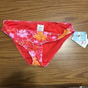 NWT ROXY Women's Swim Bikini Bottom Hipster Pink Floral Meadow Flowers Size L